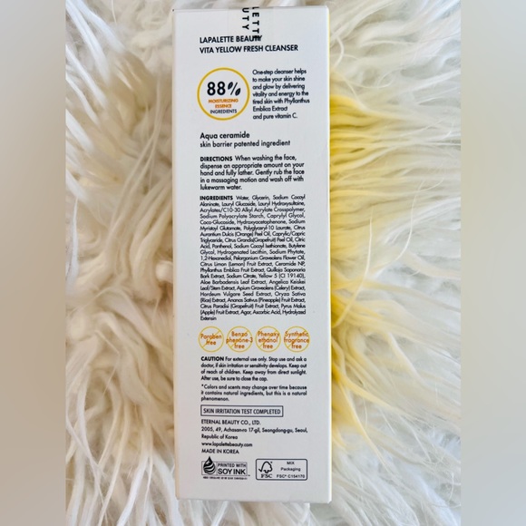 LA PALETTE Beauty Vita Yellow Cleanser, Gentle Make-up Remover, New in a Box - Picture 7 of 10